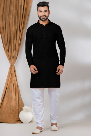 Eid Special Black Sequins Kurta Set
