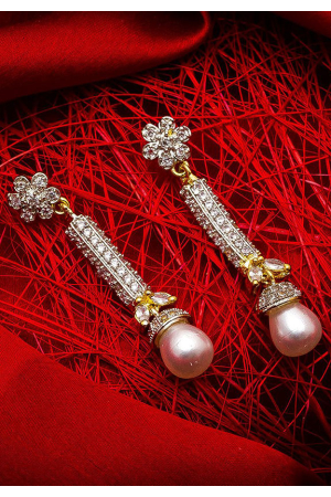Fancy Golden American Diamond Earrings