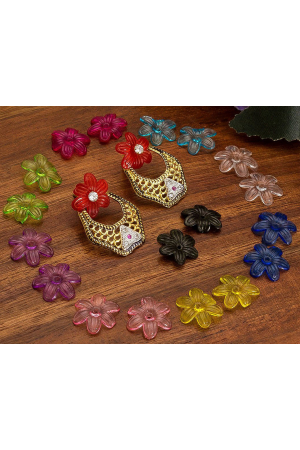 Multicolor Floral Shape Changeble Earrings