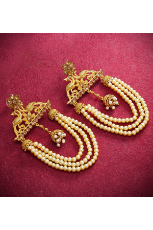 Kundan Studded Rose Gold Earrings