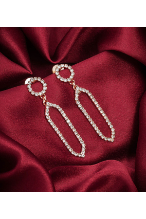 Fancy Studded Rose Gold Earrings