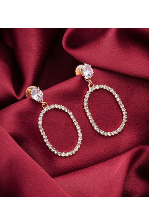 AD Studded Rose Gold Earrings