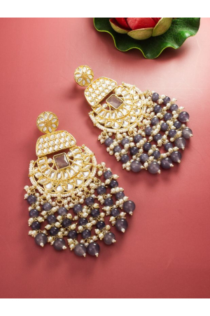 Multicolor Kundan Pearls Studded Earrings