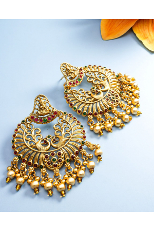 Multicolor Gold Plated Studded Earings