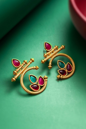 Gold Plated Delicate Studded Earrings
