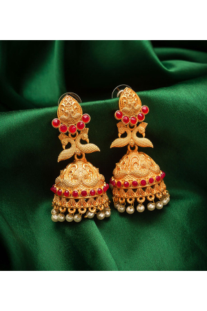 Rose Gold Studded Jhumki Earrings