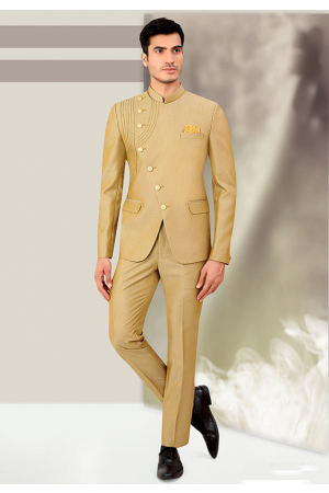 Fawn Terry Rayon Men Jodhpuri Suit
