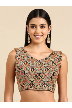 Black Embroidered Georgette Blouse