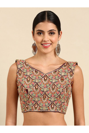 Maroon Embroidered Georgette Blouse