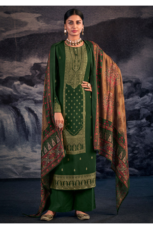 Forest Green Pashmina Plus Size Suit