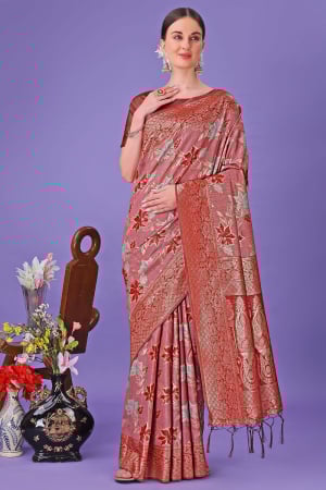 Gajari Weaving Design Cotton Saree
