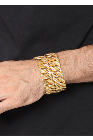 Gold Plated  2 Line Styles Bracelet For Men