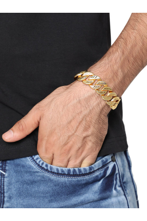 Gold Plated Brass  Bracelet For Men