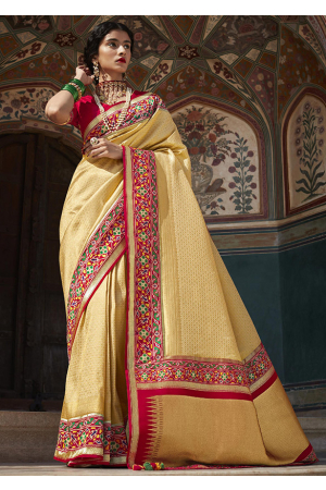 Golden Silk Designer Saree