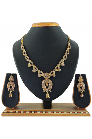Golden Stones Studded Gold Plated Necklace Set