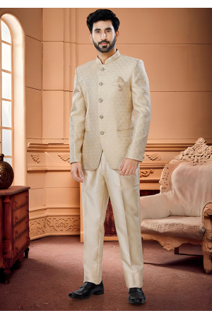 Golden Wedding Wear Jodupuri Suit