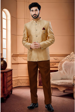 Golden Wedding Wear Jodupuri Suit