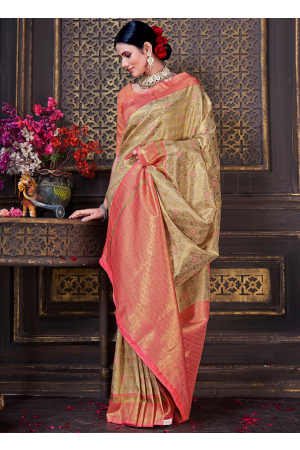 Golden Woven Silk Saree