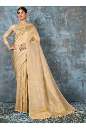 Golden Woven Silk Saree