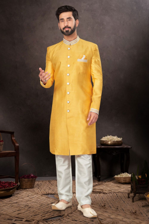 Golden Yellow Designer Indo Western Outfit