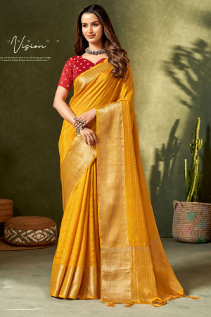 Golden Yellow Silk Zari Woven Saree