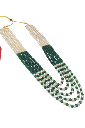 Green and White Designer Necklace Set