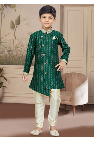 Green Boys Indo Western Outfit