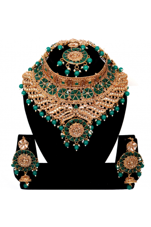 Green Heavy Designer Necklace Set