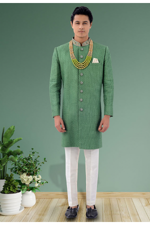 Green Indo Western Outfit