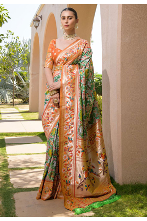 Green Paithani Silk Zari Woven Saree