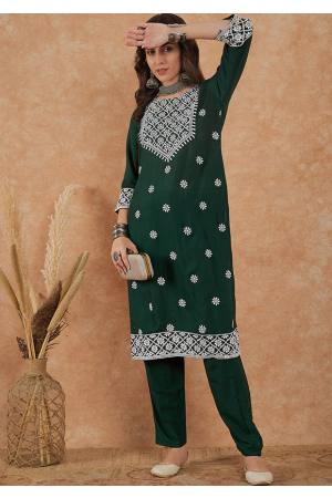 Green Party Wear Kurti with Pant