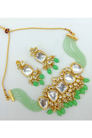Green Pearls Designer Necklace Set