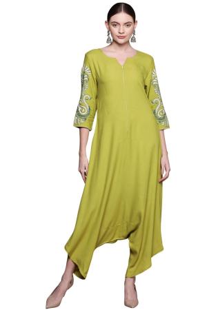 Green Rayon  Jumpsuit.