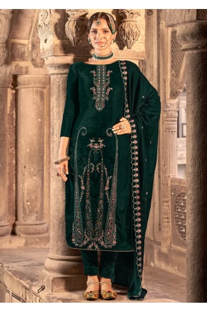 Green Velvet Designer Suit