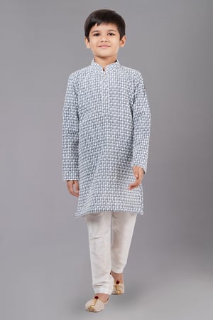 Grey Georgette Kids Kurta Set