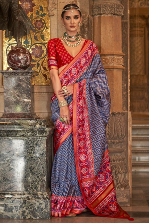 Indigo Blue Banarasi Weaving Silk Saree for Ceremonial