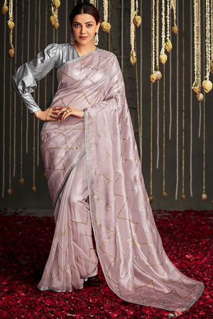 Kajal Aggarwal Blush Pink Heavy Designer Saree