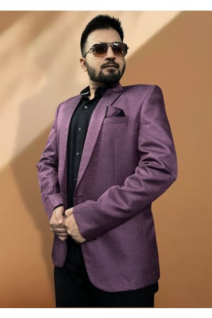 Purple Jacquard Blazer