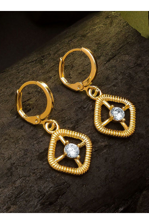 Latest Golden American Diamond Earrings