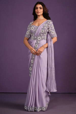 Lavender Ready To Wear Party Wear Saree