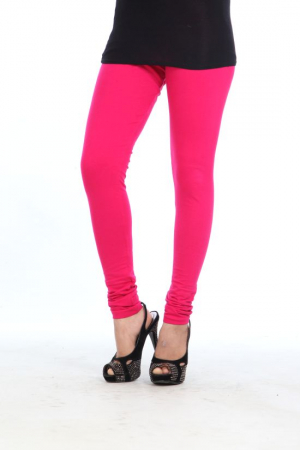 Hot Pink Cotton Lycra Leggings