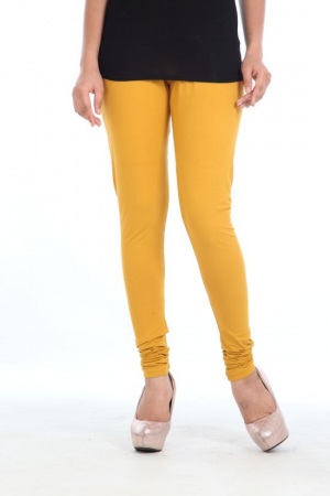Maize Yellow Solid Womens Leggings