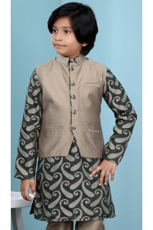 Light Brown Handloom Silk Waistcoat