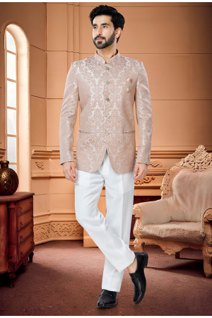 Light Brown Wedding Wear Jodupuri Suit