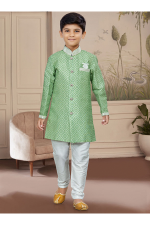 Light Green Boys Indo Western Outfit
