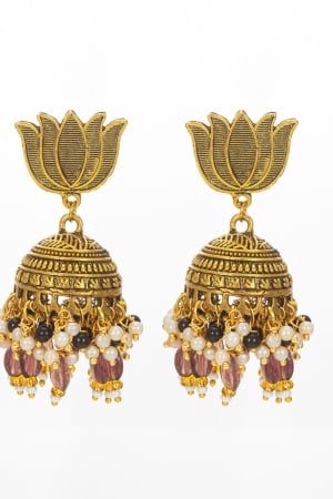 Light Pink Brass Designer Earrings