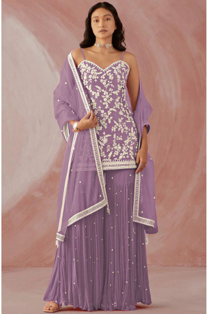 Light Purple Designer Sarara Kameez Suit