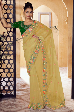 Maize Yellow Designer Saree for Party