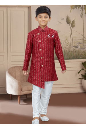 Maroon Boys Indo Western Outfit