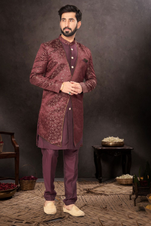Maroon Designer Indo Western Outfit
